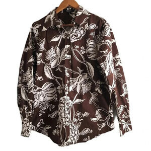 Karen kane Lifestyle size XL shirt Floral print longsleeve button up women's